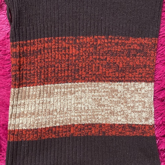 Burnt caramel and cream cowl neck sweater dress / tunic - Picture 7 of 16